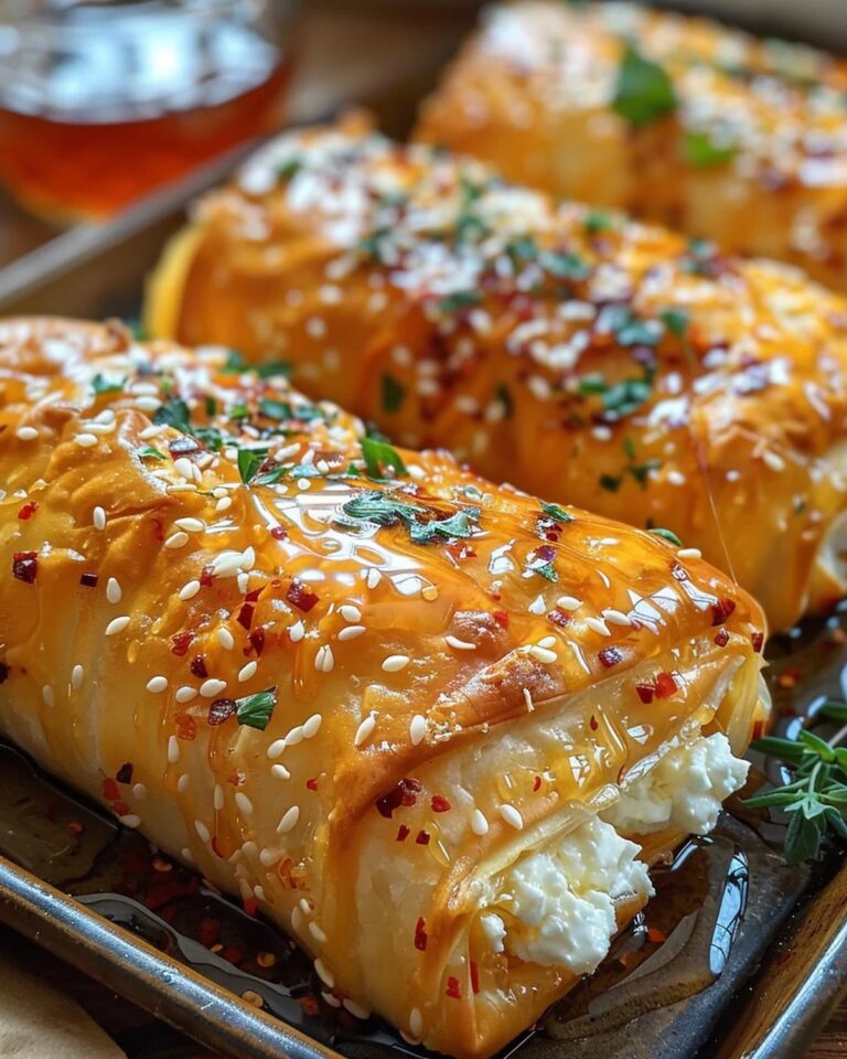 Oven Baked Feta Rolls with Chili Honey Recipe