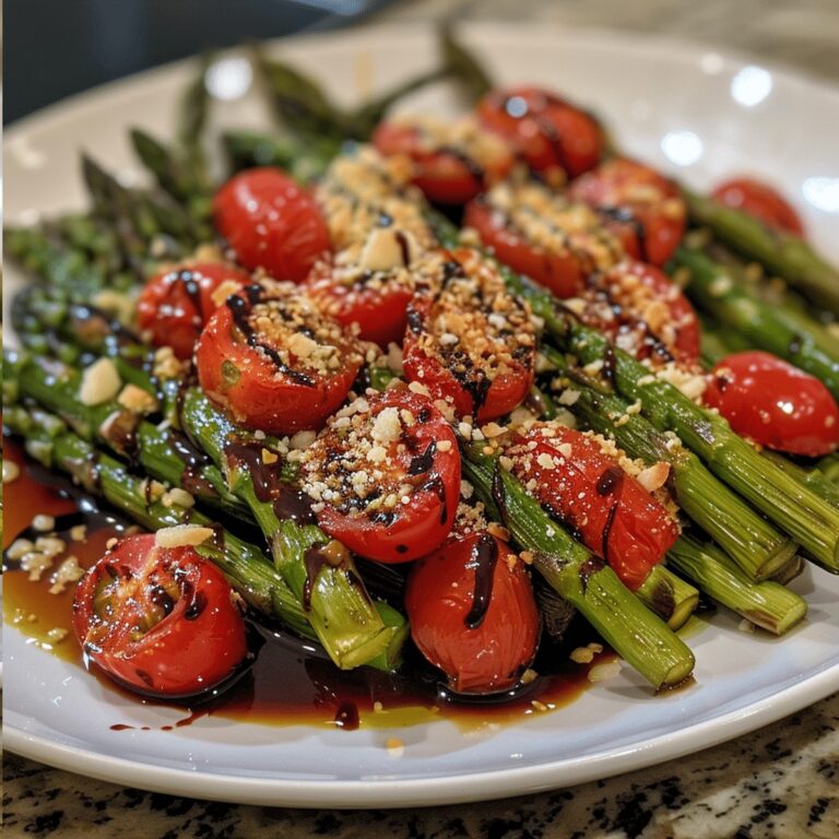 Parmesan Roasted Asparagus with Tomatoes and Balsamic Recipe