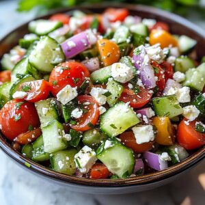 Greek Cucumber, Tomato, and Feta Salad Recipe