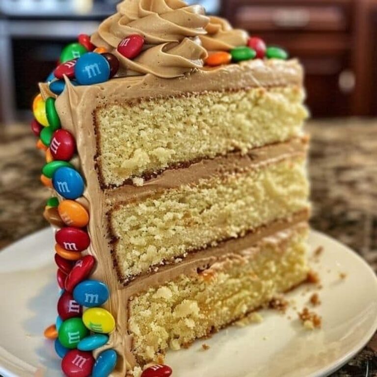 M&Ms Peanut Butter Cake With Peanut Butter Frosting Recipe