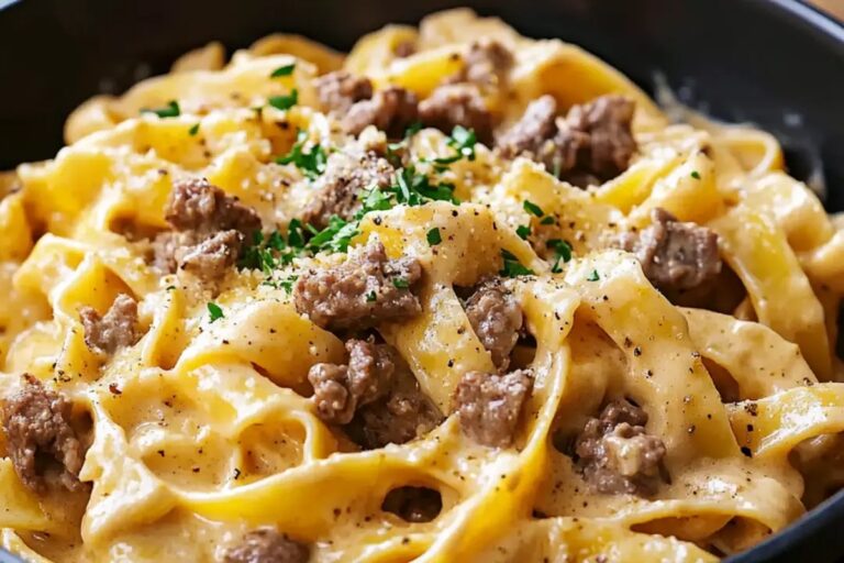 One-Pot Creamy Beef And Garlic Butter Pasta Recipe