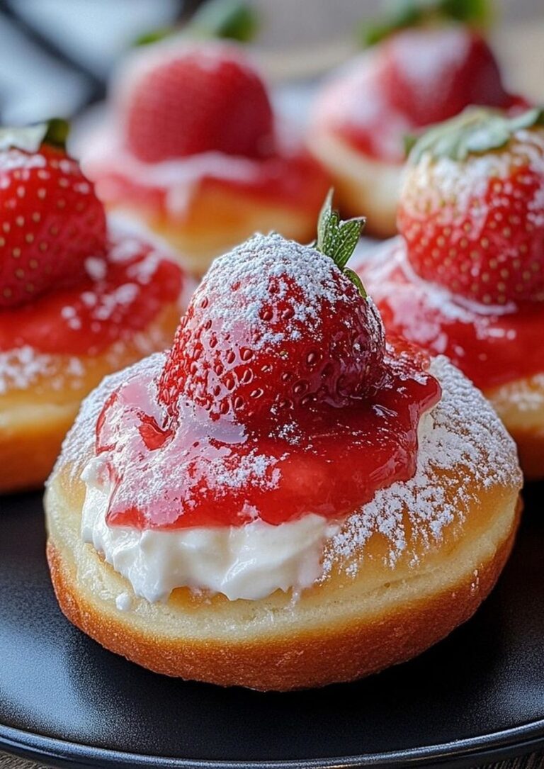 Strawberry Cheesecake Stuffed Donuts Recipe