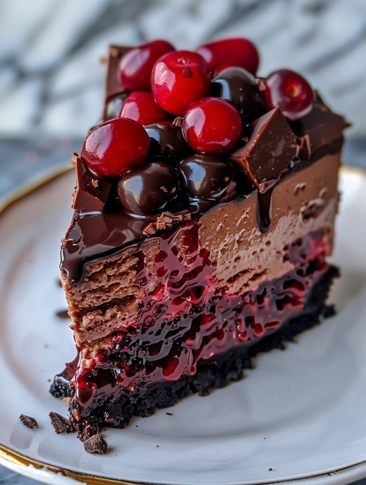 Dark Chocolate Cherry Cheesecake Recipe