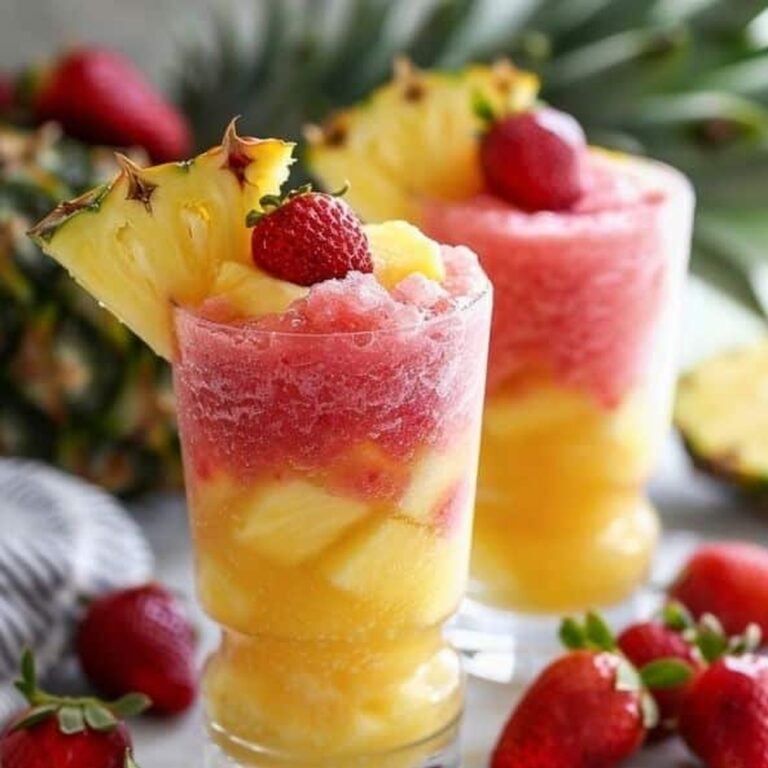 Pineapple Strawberry Swirled Slushies Recipe