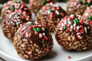 Christmas Chocolate Rice Krispie Balls Recipe