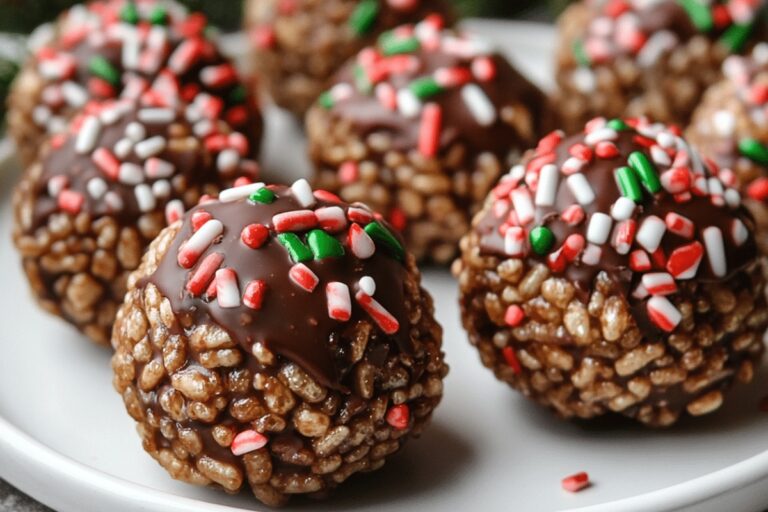 Christmas Chocolate Rice Krispie Balls Recipe