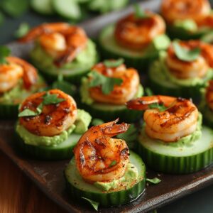 Blackened Shrimp Avocado Cucumber Bites Recipe