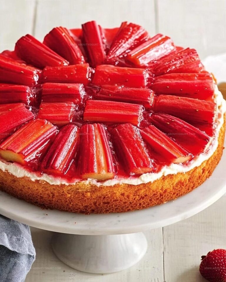 Strawberry Rhubarb Upside-Down Cake Recipe