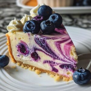 Lemon Blueberry Swirl Cheesecake Recipe