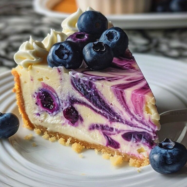 Lemon Blueberry Swirl Cheesecake Recipe