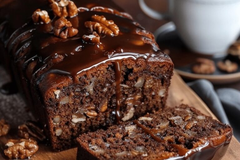 Date Coffee Loaf Cake with Walnuts and Rich Espresso Glaze Recipe