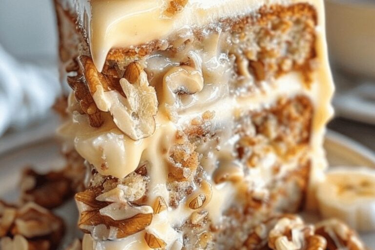 Heavenly Banana Walnut Cream Cake Recipe