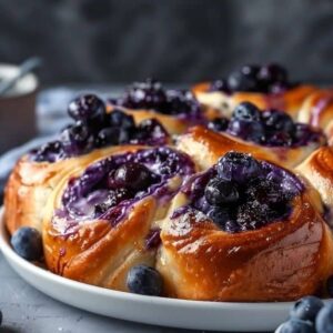Sourdough Brioche Blueberry Cheesecake Rolls Recipe
