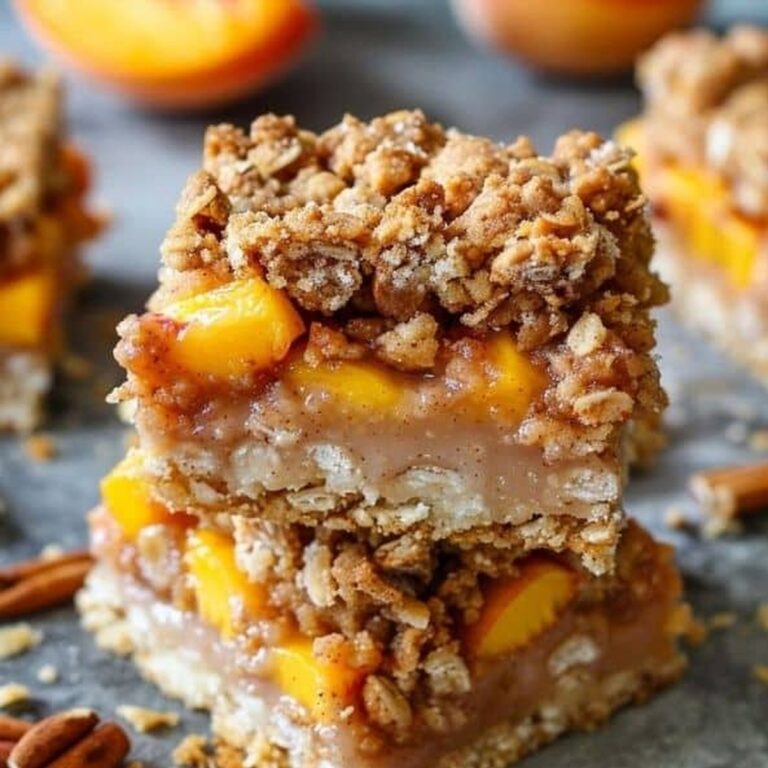 Cinnamon Peach Crumble Bars Recipe