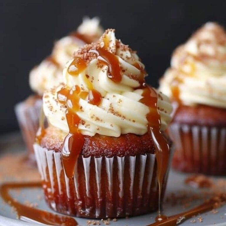 Gooey Salted Caramel Cream Cheese Cupcakes Recipe