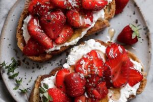 Roasted Strawberry Whipped Ricotta Toast Recipe