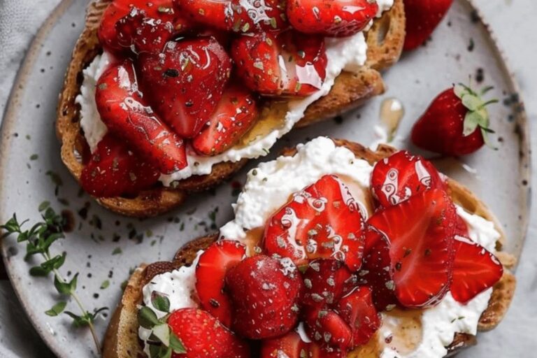 Roasted Strawberry Whipped Ricotta Toast Recipe