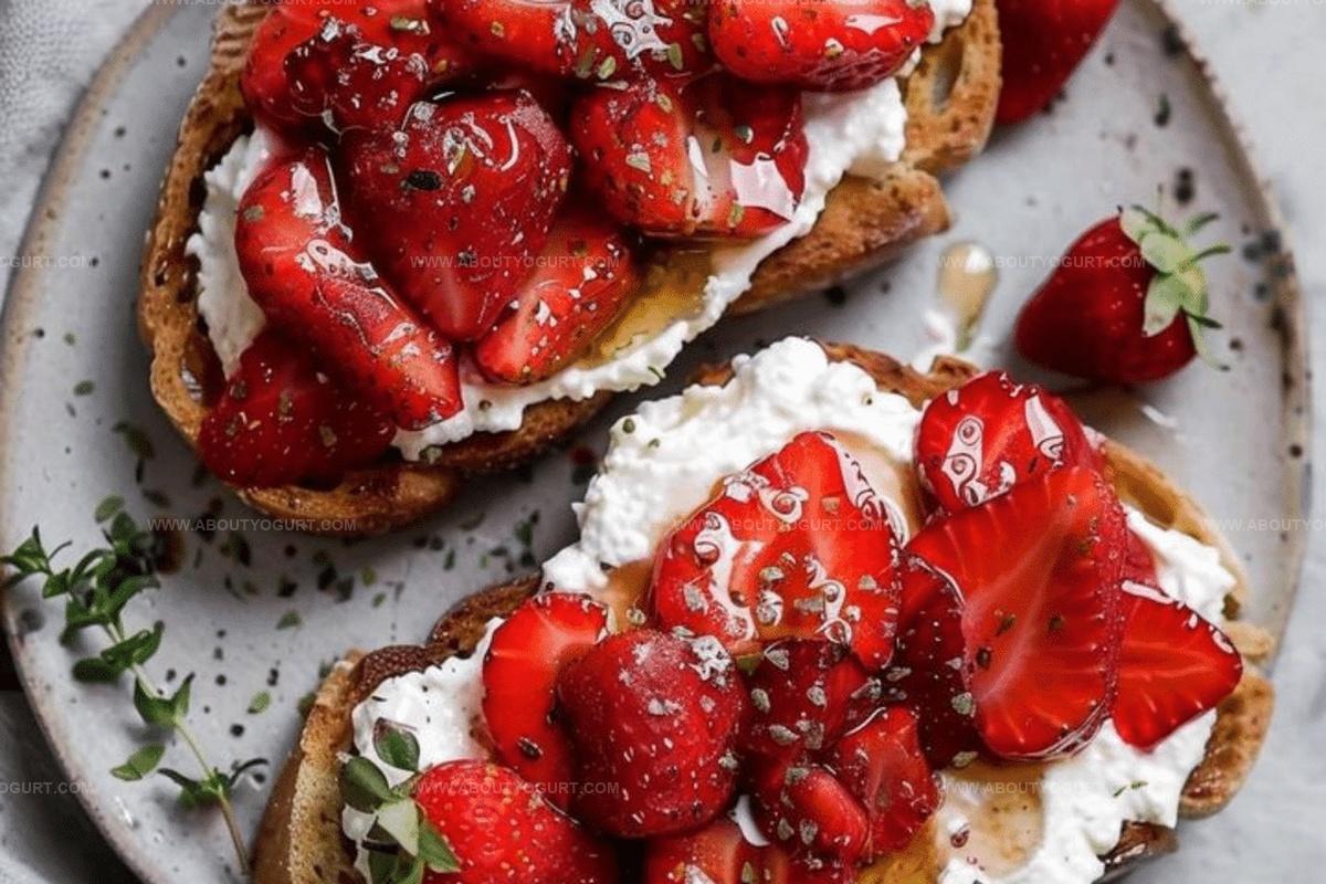 Roasted Strawberry Whipped Ricotta Toast Recipe