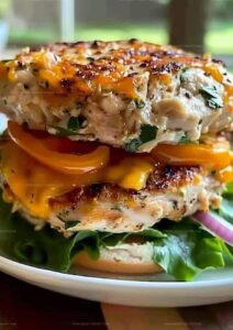 Ranch Cheddar Chicken Burgers Recipe
