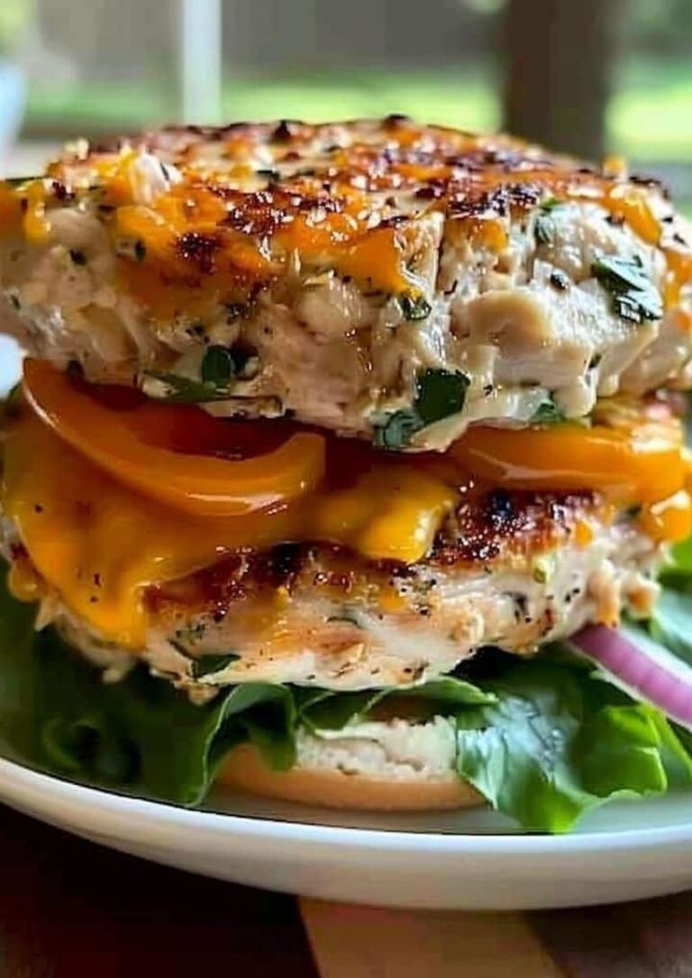 Ranch Cheddar Chicken Burgers Recipe
