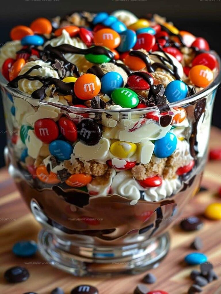 Decadent Chocolate M&Ms And Cookie Dough Ice Cream Cheesecake Trifle Recipe