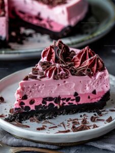 No-Bake Chocolate Pink Cheesecake Recipe