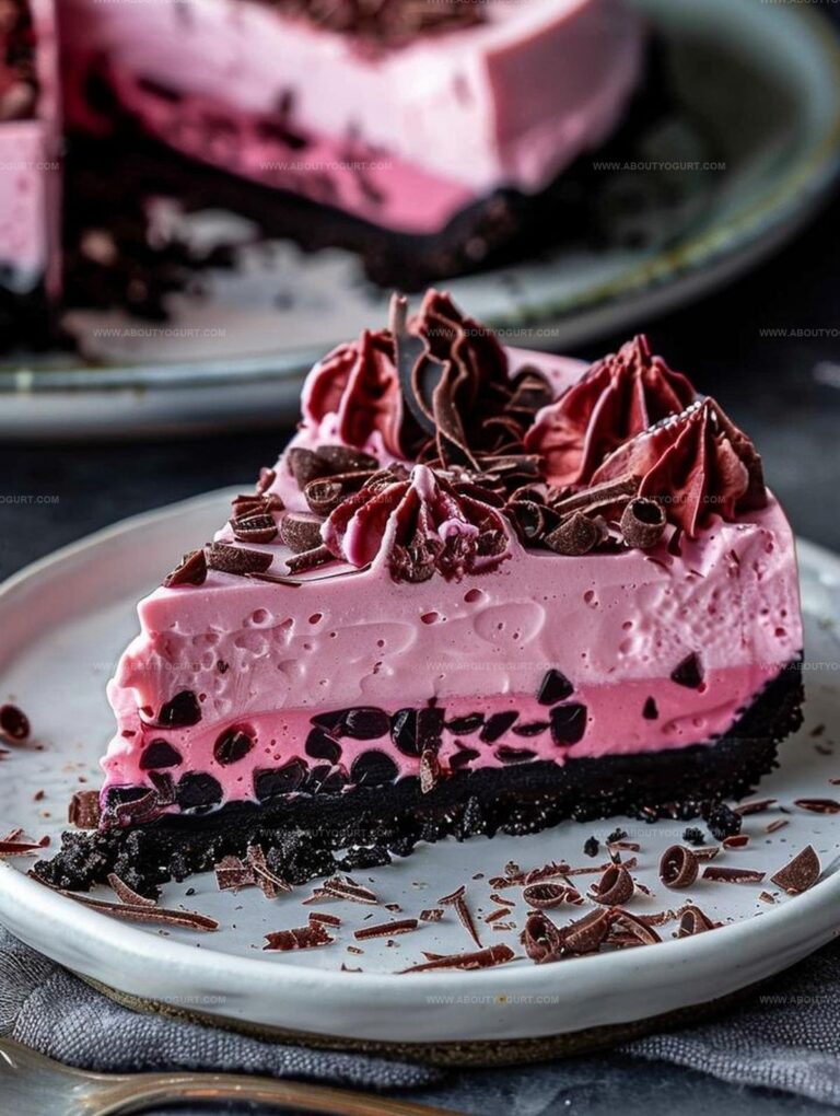 No-Bake Chocolate Pink Cheesecake Recipe