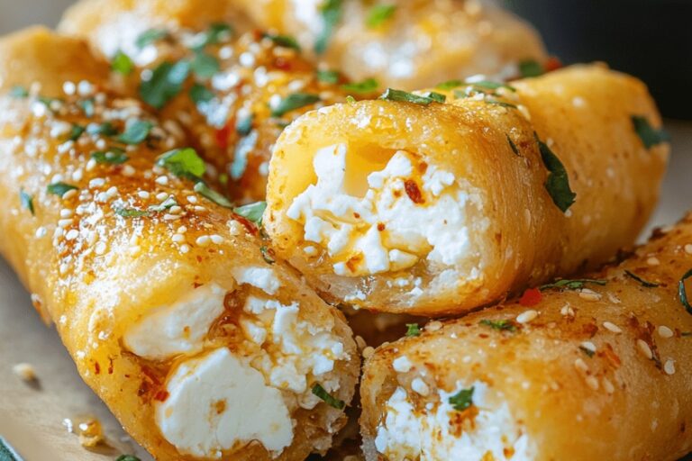 Oven Fried Feta Rolls with Chili Honey Recipe