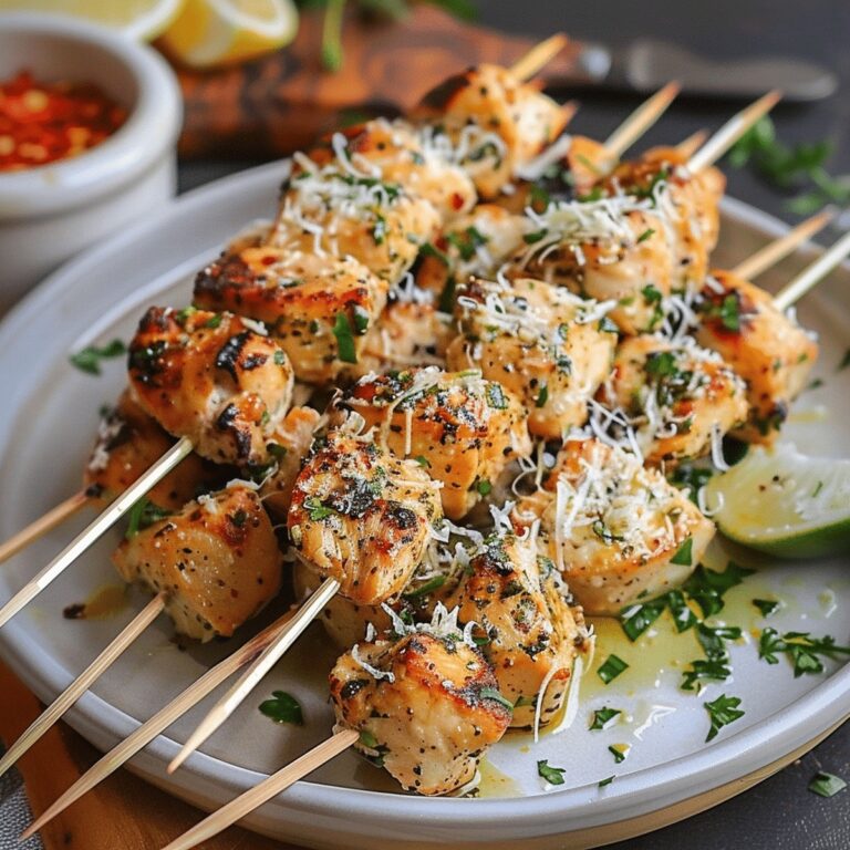 Spicy Garlic Parmesan Chicken Skewers Recipe