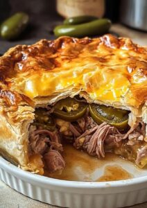 Brisket, Jalapeno, Pickle, and Cheese Pie Recipe