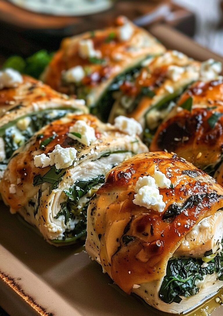Spinach and Feta Chicken Rolls Recipe