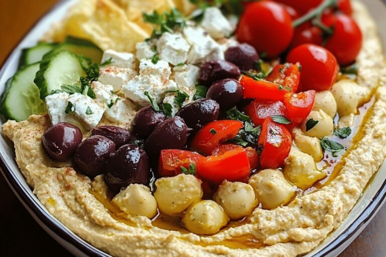 Greek Style Loaded Hummus Recipe