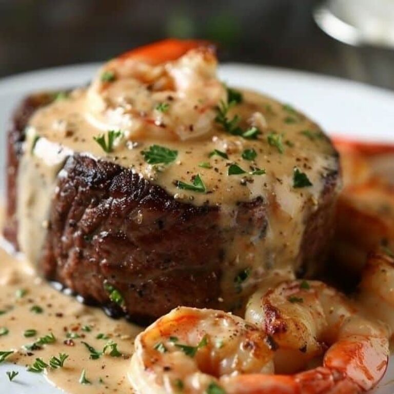 Filet Mignon with Shrimp and Lobster Cream Recipe