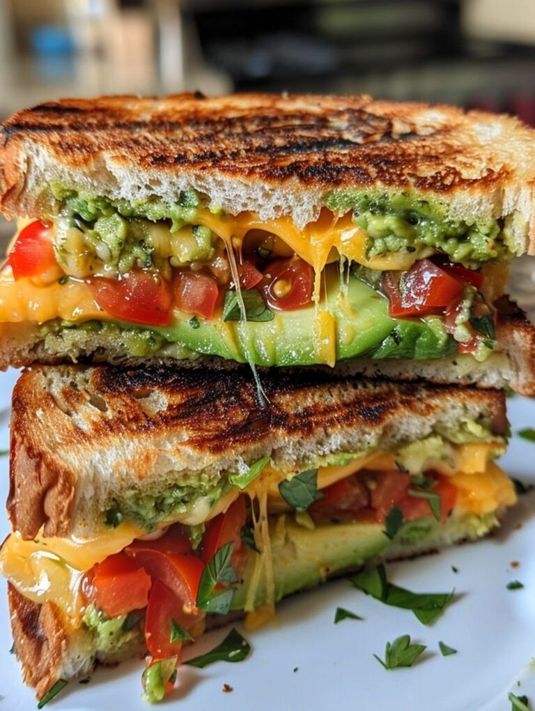 Luxurious Avocado, Cheddar, and Tomato Grilled Cheese Recipe
