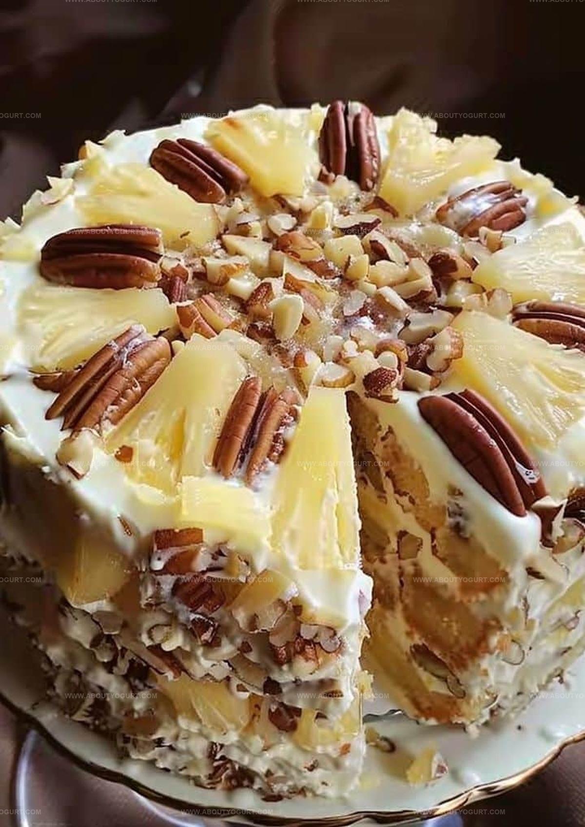 Creamy Pineapple Pecan Cake Recipe