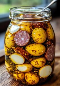 Pickled Summer Sausage with Mustard Eggs Recipe