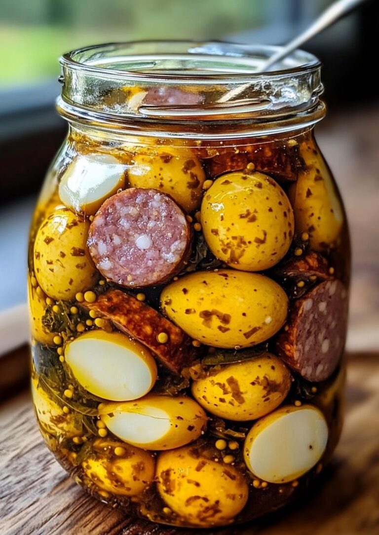 Pickled Summer Sausage with Mustard Eggs Recipe