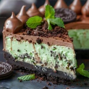 Mint Chocolate Cheesecake With Oreo Crust Recipe