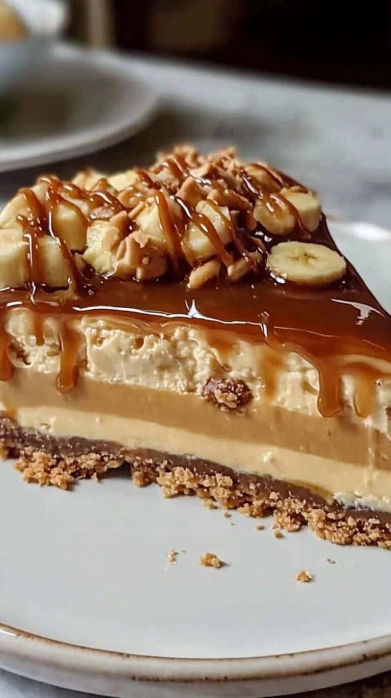 Banana Caramel Peanut Butter Cheesecake Recipe