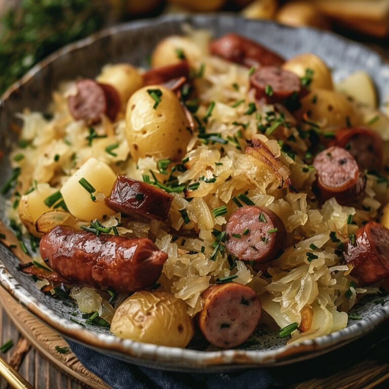 Polish sausage Sauerkraut and potatoes Recipe