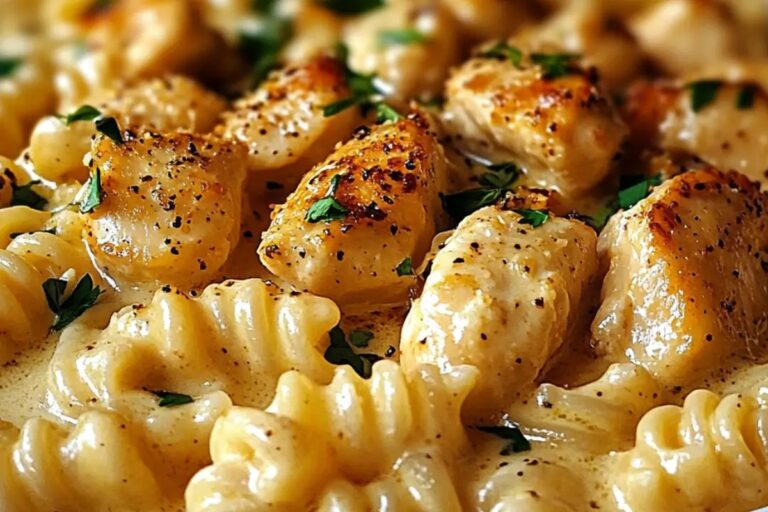 Creamy Garlic Butter Chicken & Rotini In Parmesan Sauce Recipe
