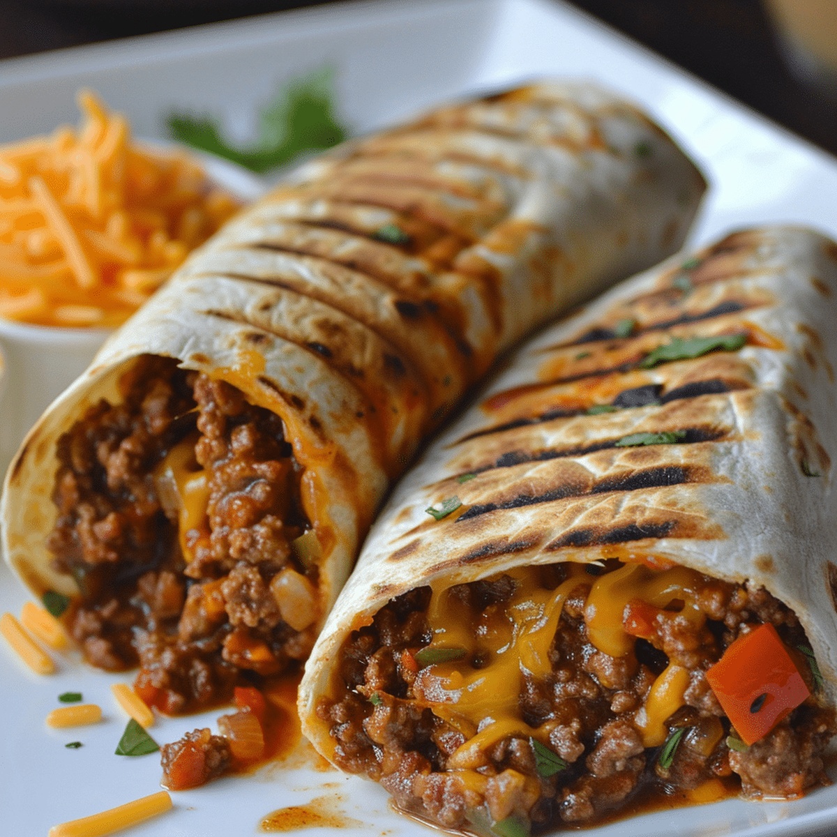 Sloppy Joe Grilled Burritos Recipe