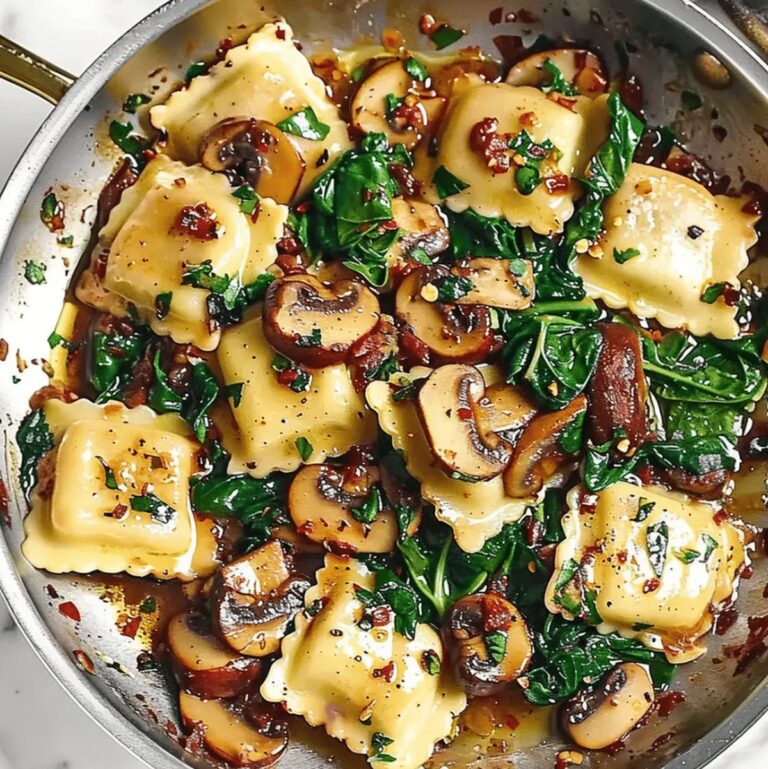 Mushroom Ravioli with Spinach Recipe