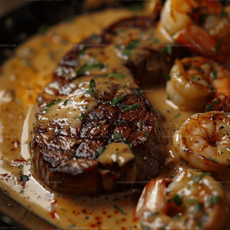 Steak in Creamy Cajun Shrimp Sauce Recipe