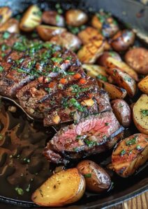 Savory Garlic Butter Steak And Potatoes Skillet Recipe
