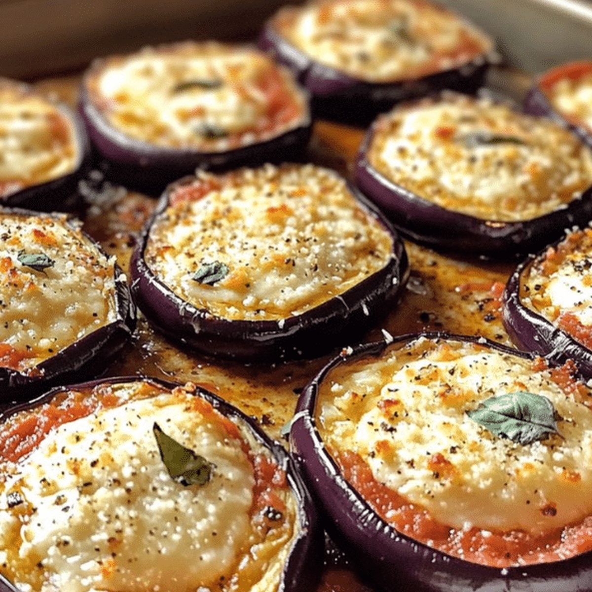 Baked Eggplant Parmesan Rounds Recipe