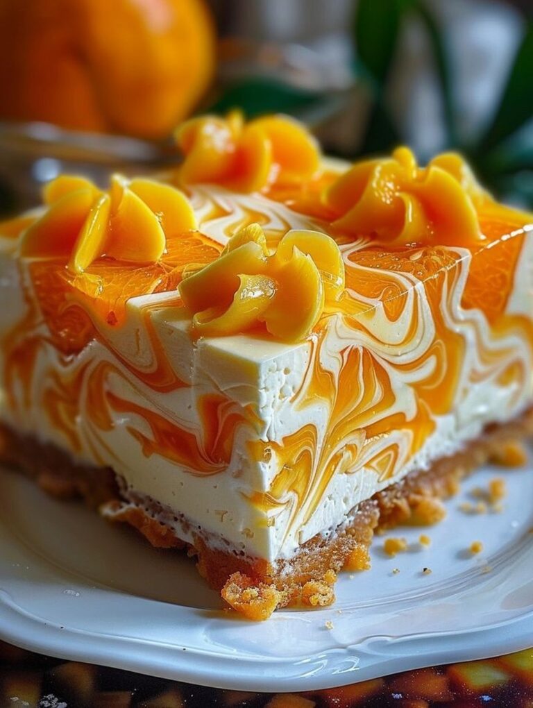 No-Bake Orange Pineapple Swirl Cheesecake Recipe