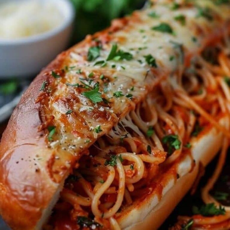 Spaghetti Stuffed Garlic Bread Subs Recipe