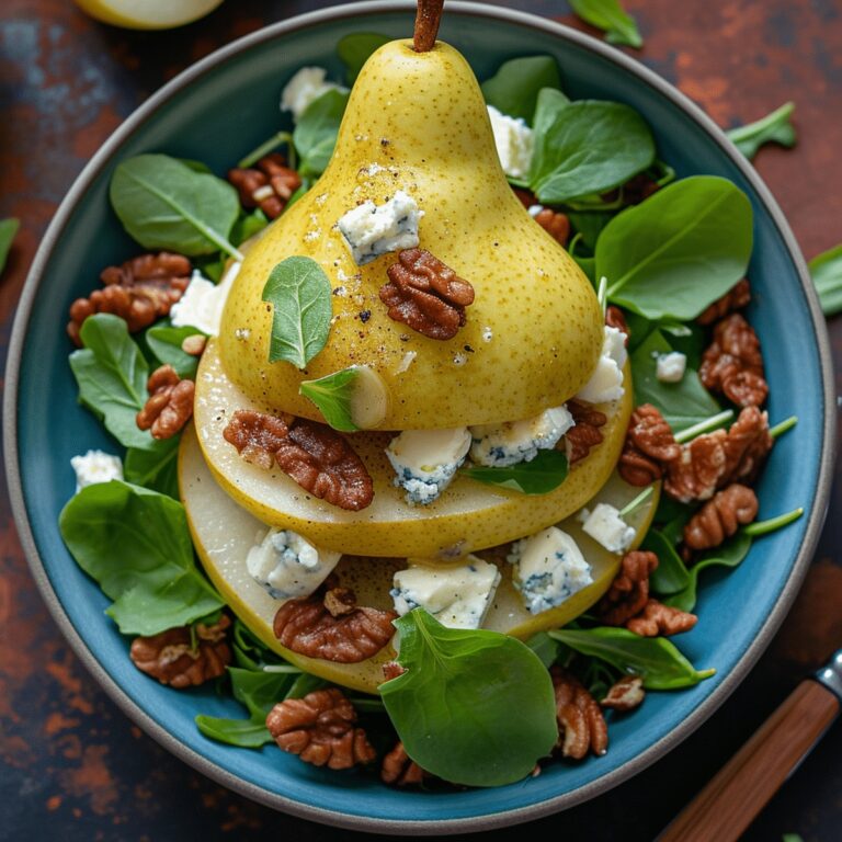 Vertical Pear Blue Cheese Salad Recipe