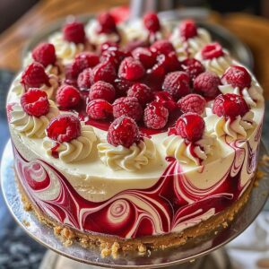 Elegant White Chocolate Raspberry Swirl Cheesecake Recipe